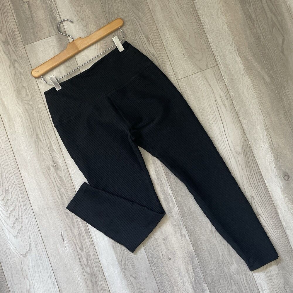 Beyond Yoga Leggings textured ribbed womens Black (medium) workout activewear